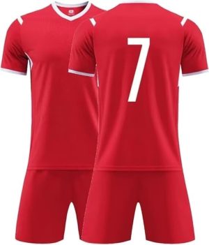 Mouniubull Boys' sports jersey set, shorts T-shirt, red children's sports shirt