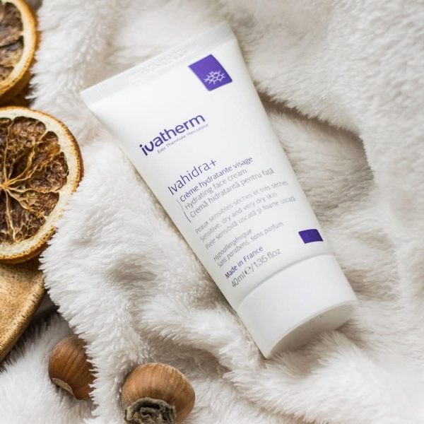 ⁦Ivatherm Ivahidra+ Hydrating face cream 40ml, A strong moisturizing cream for sensitive, dry and very dry skin⁩ - الصورة ⁦2⁩