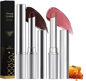 Baorder 2PCS Honey Lipstick Tinted Lip Balm,Black and Pink Lipstick,Hydrating Natural Glossy Sheer Black Lip Balm,Moisturizing Makeup Lip Care for Repairing Dry Lips