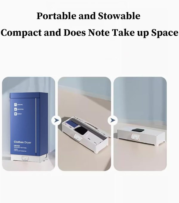 ⁦1000W Portable Electric Clothes Dryer, Apartment, Dormitory can be used, 430L, 2 Layer Large Capacity, with Drying Bag, RV-Quick Mini Clothes Dryer, suitable for light clothes, underwear⁩ - الصورة ⁦5⁩