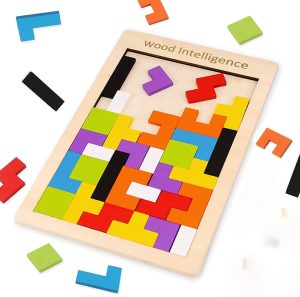 X Spring Wooden Puzzle Brain Teaser, Russian Tangram Intelligence Colorful 3D Jigsaw Game, Stem Montessori Educational Gift for Ages 4-8 Kids and Adults