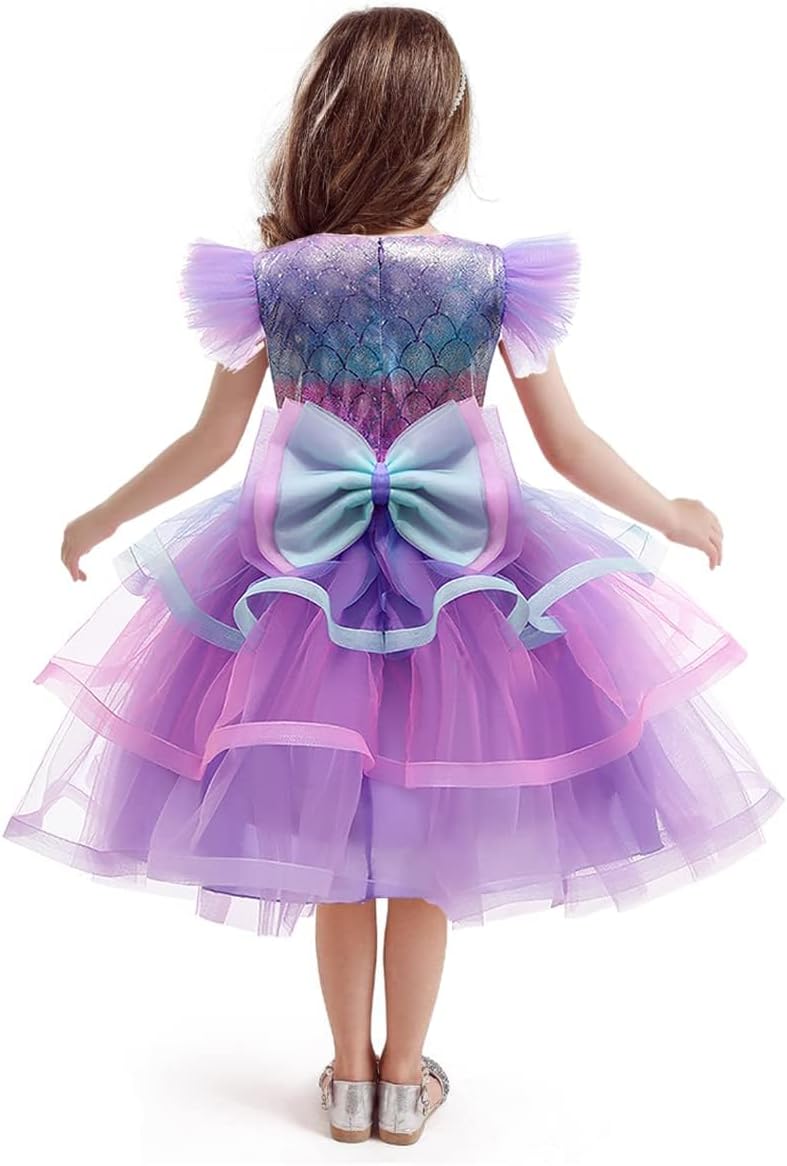 Excefore Mermaid Costume for Girls, Princess Dress Girls Party Cosplay Girl Clothing Birthday Princess Dress Kids Costume With Princess Jewelry Crown Set, 120cm 2 Excefore Mermaid Costume for Girls, Princess Dress Girls Party Cosplay Girl Clothing Birthday Princess Dress Kids Costume With Princess Jewelry Crown Set, 120cm - الصورة 2