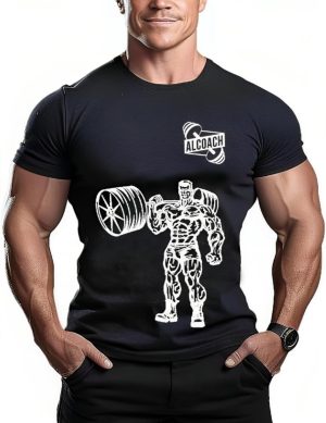 تيشيرت كمال الاجسام للرجال من الكوتش - عصري باكمام قصيرة للتدريب في صالة الالعاب الرياضية وكمال للتمارين قصيرة: