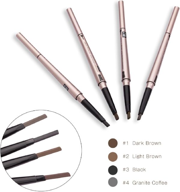 ⁦2 Pack Eyebrow Pencil, Waterproof Eyebrow Makeup with Dual Ends, Professional Brow Enhancing Kit with Eyebrow Brush (Dark Brown #1)⁩ - الصورة ⁦7⁩
