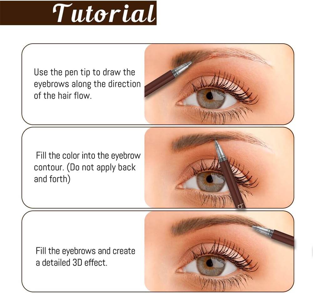 KASTWAVE 2 Pack Eyebrow Pencils, Ultra-Fine Waterproof Brow Pen, Waterproof, Sweat-Proof, Long-Lasting, Natural, No Dizzy Makeup, Natural Daily Look Perfect for Blondes & Dark Hair (Brown & Gray) 6 KASTWAVE 2 Pack Eyebrow Pencils, Ultra-Fine Waterproof Brow Pen, Waterproof, Sweat-Proof, Long-Lasting, Natural, No Dizzy Makeup, Natural Daily Look Perfect for Blondes & Dark Hair (Brown & Gray) - الصورة 6