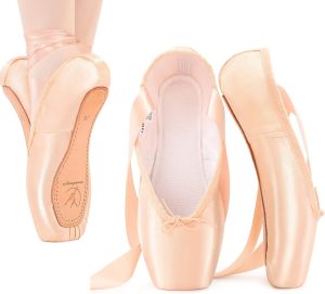 Ballet Pointe Shoes, Pink Professional Dance Shoes, Soft Shank Satin Dance Shoes with Sewn Ribbon for Girls Women for all Dancers Sise: 36(23cm)