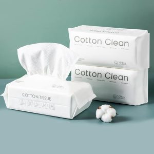 3 Pack x 100pcs Disposable Soft Washcloths Makeup Remover Wipes Wet & Dry Facial Wipes for Cleansing, Skin Care Nail Makeup Removal Large Multipurpose Cotton Towel Reusable Dry Tissue