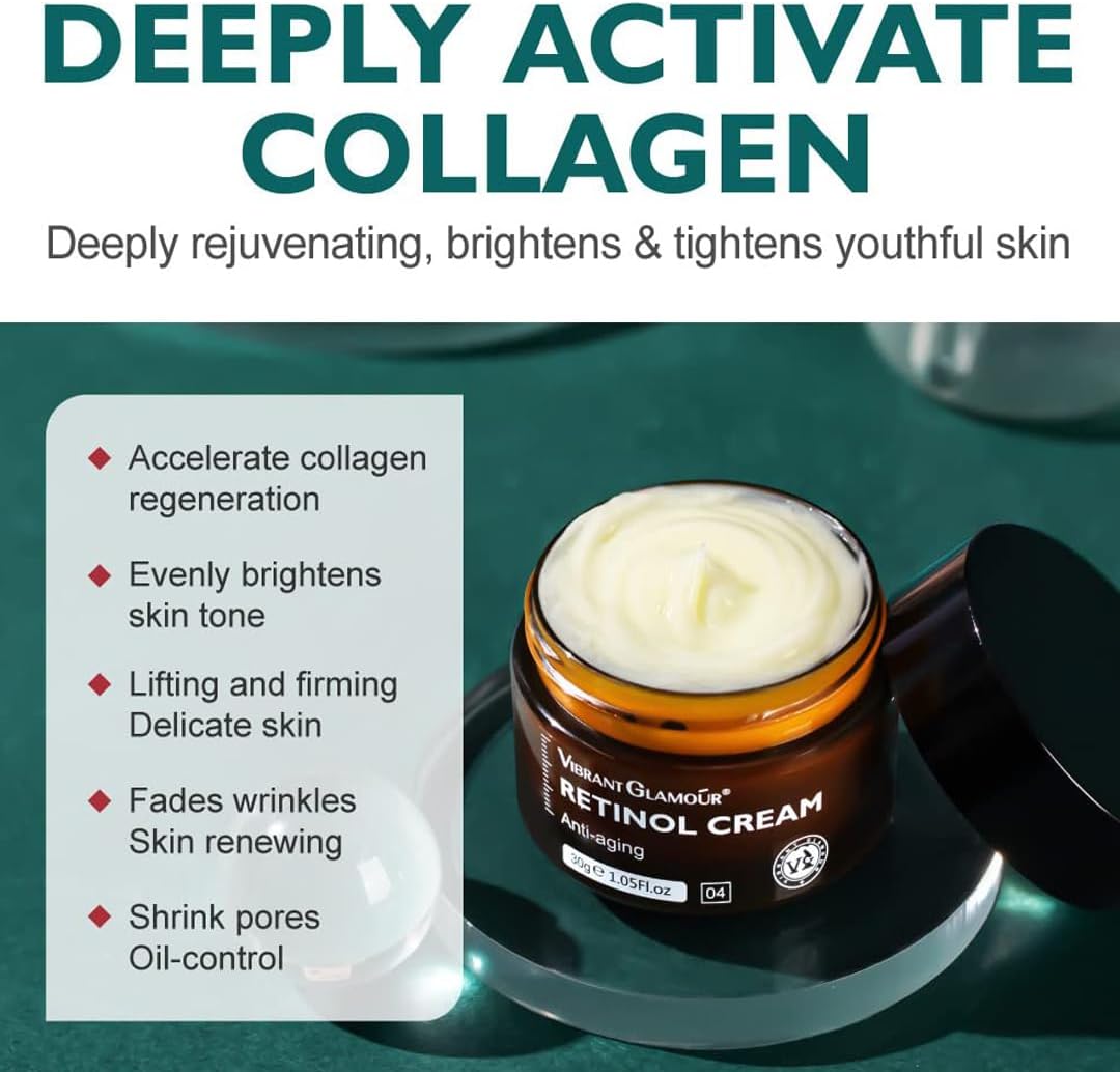 VIBRANT GLAMOÚR Anti-Aging Retinol Face Cream - Rejuvenate with Natural Ingredients - Cruelty-Free Skincare - 30g 2 VIBRANT GLAMOÚR Anti-Aging Retinol Face Cream - Rejuvenate with Natural Ingredients - Cruelty-Free Skincare - 30g - الصورة 2