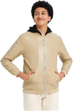 REDTAG Boys Senior Hooded Jacket