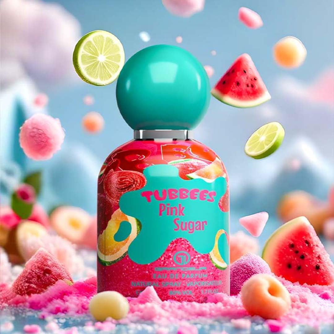 Grandeur Tubbees Perfume 50ML - PINK SUGAR | Unisex Gourmand-Inspired Fragrance | Fun & Playful Scent 3 Grandeur Tubbees Perfume 50ML - PINK SUGAR | Unisex Gourmand-Inspired Fragrance | Fun & Playful Scent - الصورة 3