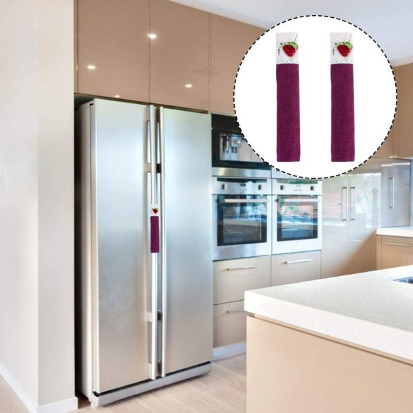 ⁦KASTWAVE 2pcs Refrigerator Door Handle Covers Washable Kitchen Appliance Covers Decorative Grapes Refrigerator Microwave Oven Door Handle Covers Protector⁩ - الصورة ⁦7⁩