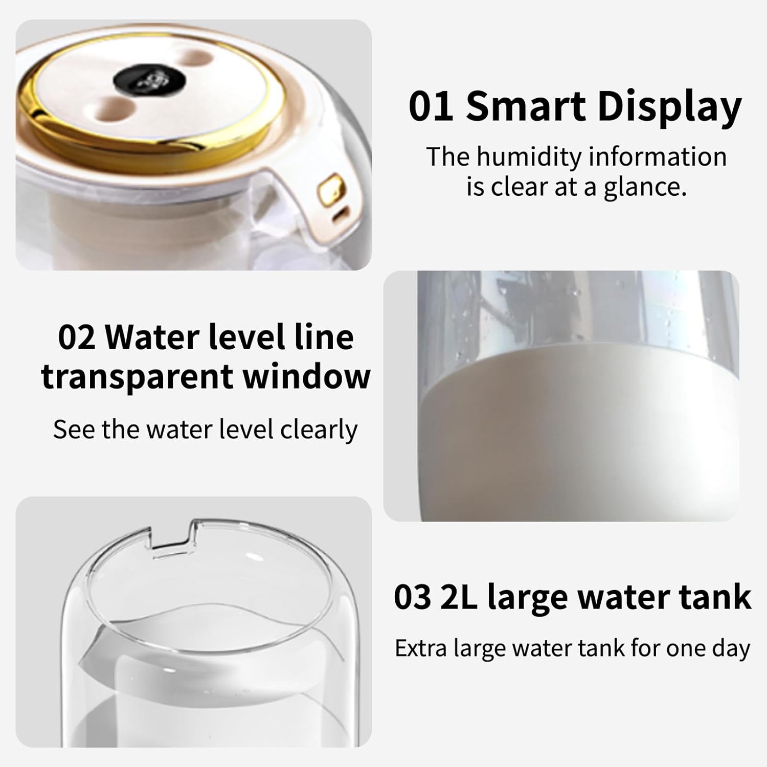 Lukione 2L Humidifiers for Bedroom with Night Light, Cool Mist Humidifier for Home, Quiet Operation with 360° Rotation- 2 Filter Sponge, USB Plug,for Home, Office, for 20-40 ㎡ 4 Lukione 2L Humidifiers for Bedroom with Night Light, Cool Mist Humidifier for Home, Quiet Operation with 360° Rotation- 2 Filter Sponge, USB Plug,for Home, Office, for 20-40 ㎡ - الصورة 4
