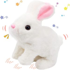Paporich 2025 New Realistic Bunny Toy, Interactive Jumping and Twitching Bunny with Shaking Ears, Lifelike Rabbit Toy for Kids