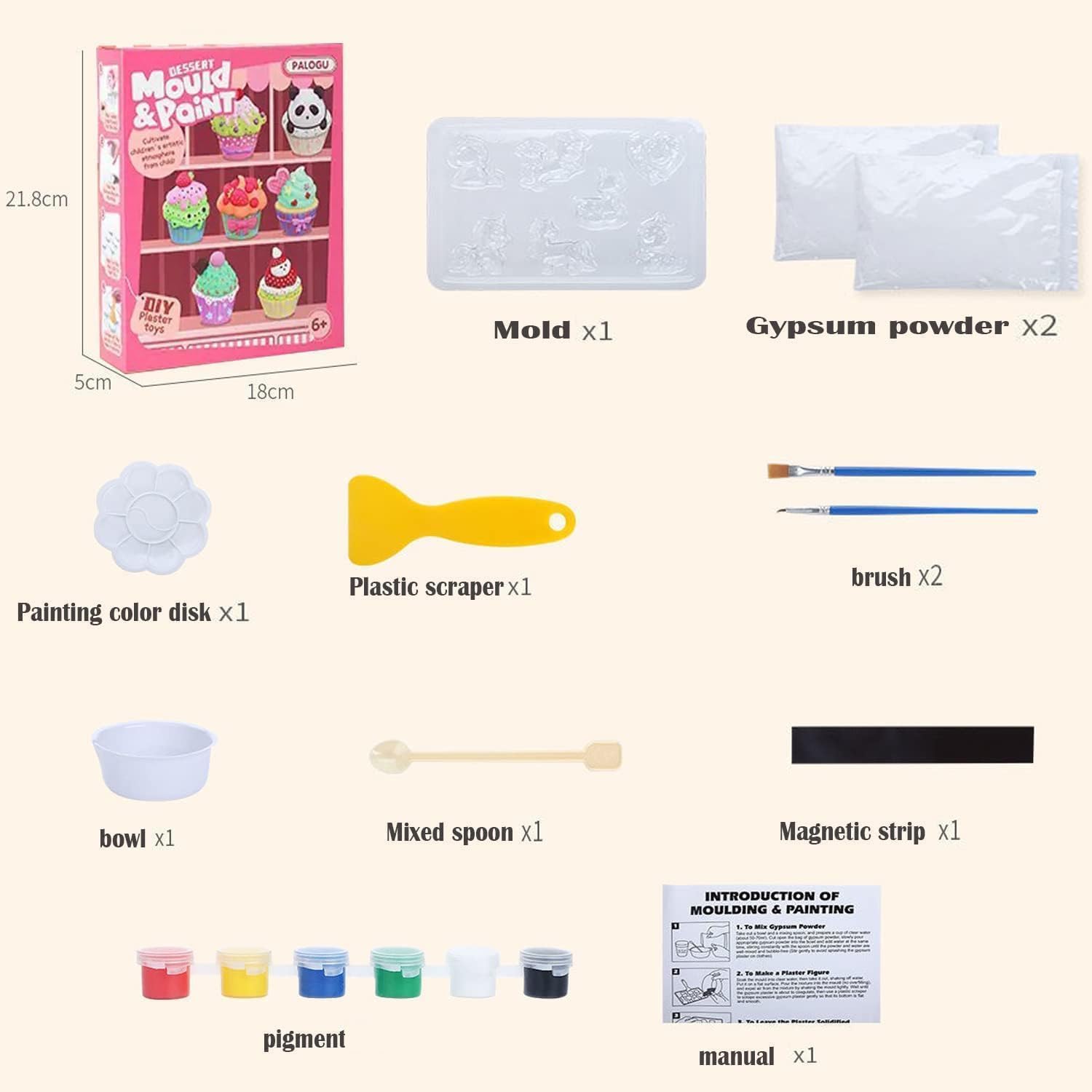 Aputue Painting Kits for Kids Crafts, Safe and Non-toxic Plaster Painting Set with Scraper, Crafts and Arts Set with Plaster Mold and Paint, Ceramic Painting Kit for Kids, Girls, Boys 2 Aputue Painting Kits for Kids Crafts, Safe and Non-toxic Plaster Painting Set with Scraper, Crafts and Arts Set with Plaster Mold and Paint, Ceramic Painting Kit for Kids, Girls, Boys - الصورة 2