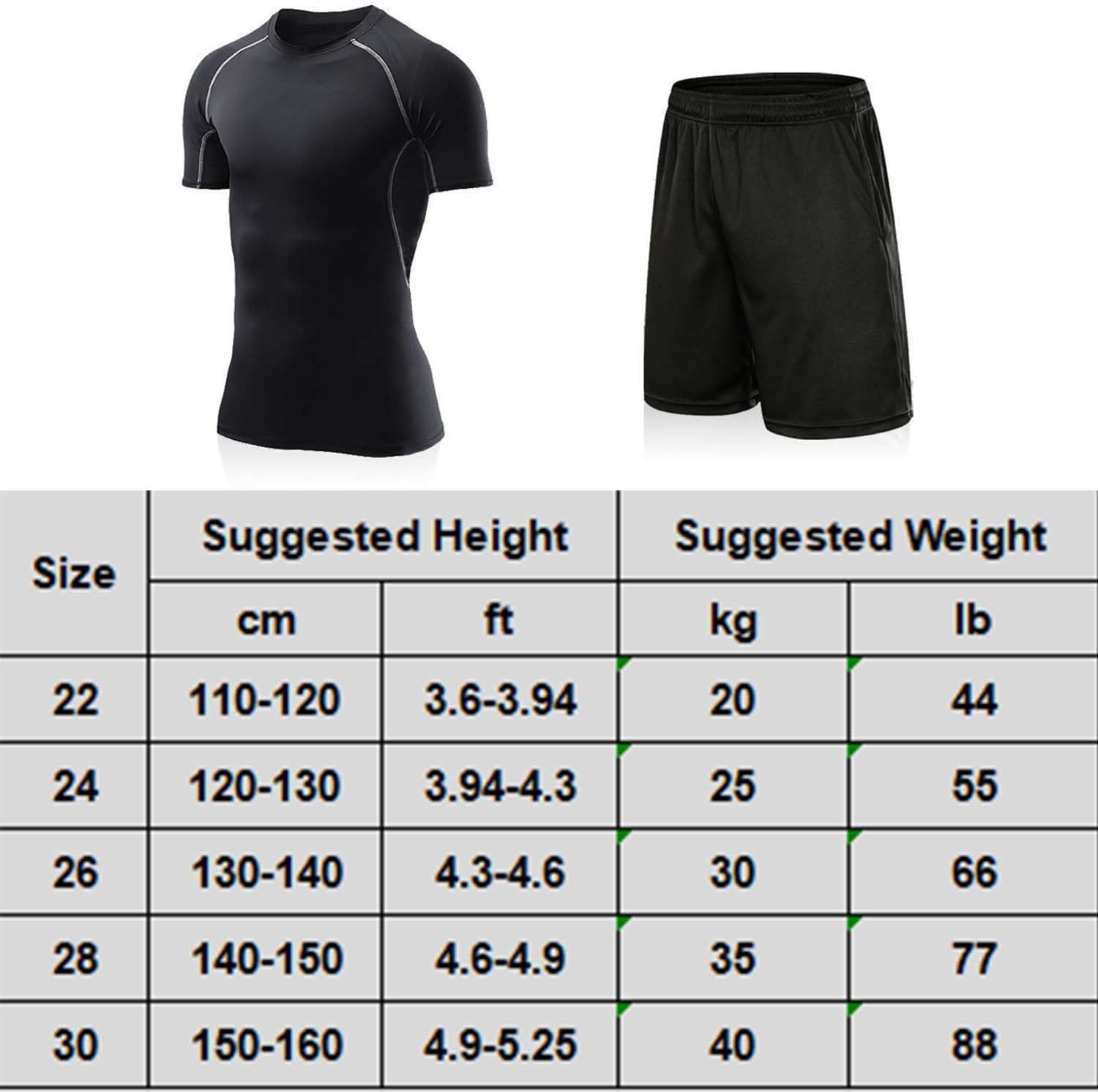AUTOYSUR Boys Compression Shirts Short Sleeve and Athletic Running Shorts Set, Athletic Compression Tops, Quick Dry Workout Sets for Boy 4 AUTOYSUR Boys Compression Shirts Short Sleeve and Athletic Running Shorts Set, Athletic Compression Tops, Quick Dry Workout Sets for Boy - الصورة 4