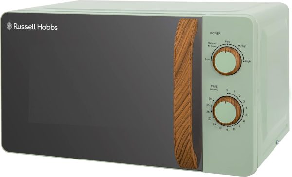 ⁦Russell Hobbs RHMM713MG-N 17 Litre Matt Green Manual Microwave with Wood Effect handle and dials⁩ - الصورة ⁦9⁩