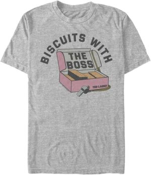 Warner Bros. Mens Ted Lasso Buscuit Boss Men's Tops Short Sleeve Tee Shirt, Athletic Heather, 5X-Large Big Tall