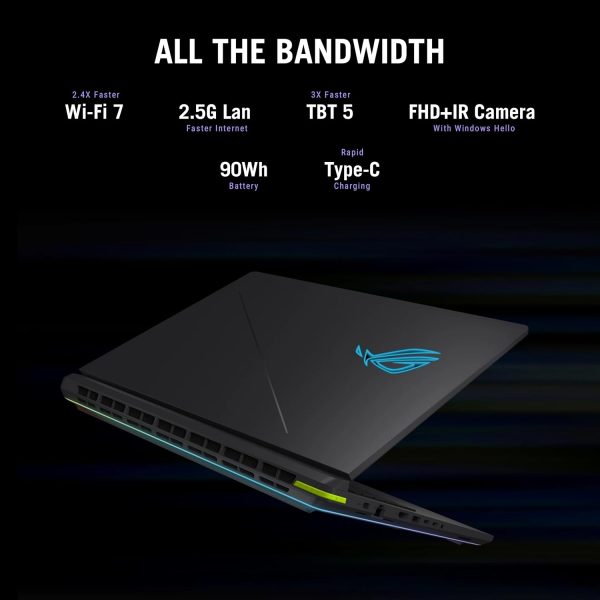⁦ASUS ROG Strix G16 (Eclipse Gray) Gaming Laptop | NVIDIA RTX 5050 8GB | Intel Core i7 14650HX | 16GB RAM | 1TB SSD | 16"FHD+ 165Hz | Win11 [G615JHR-1SG7821W]⁩ - الصورة ⁦8⁩