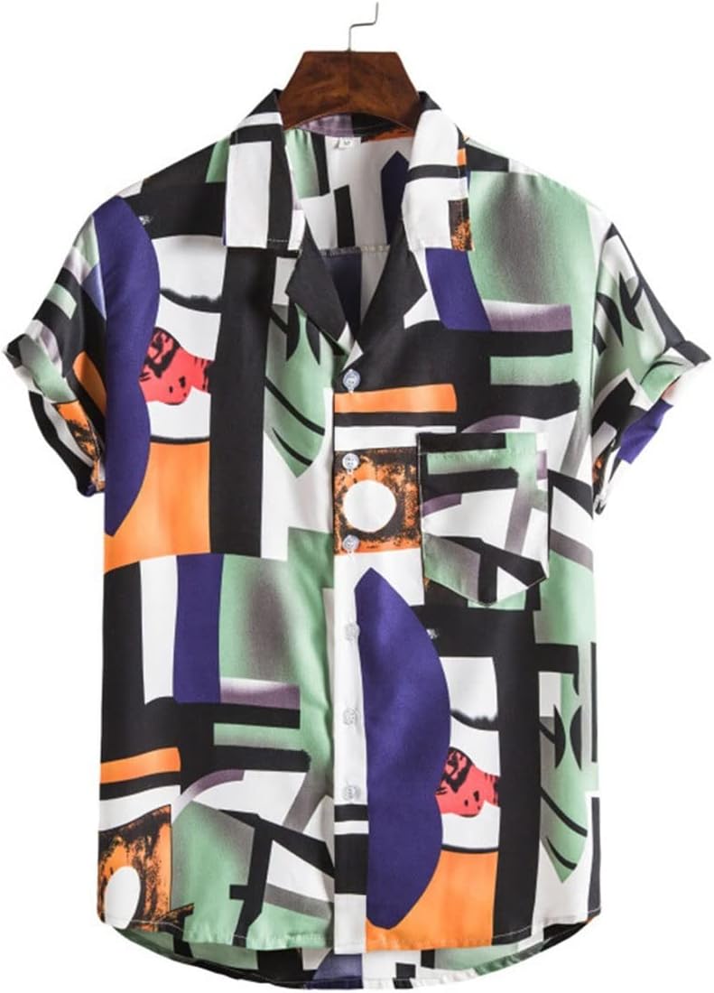 تي شيرتات رجالي من Hot BODY مطبوع عليها تي شيرتات صيفية بأكمام قصيرة ورقبة مطوية بأزرار عادية على الشاطئ (مقاس XXXL) 1 تي شيرتات رجالي من Hot BODY مطبوع عليها تي شيرتات صيفية بأكمام قصيرة ورقبة مطوية بأزرار عادية على الشاطئ (مقاس XXXL)