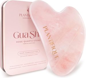 PLANTIFIQUE Gua Sha Rose Quartz Tool for Face Anti Aging Massage Tool - GuaSha Tool - Facial Skin Care Products - Massager for Your Skincare Routine