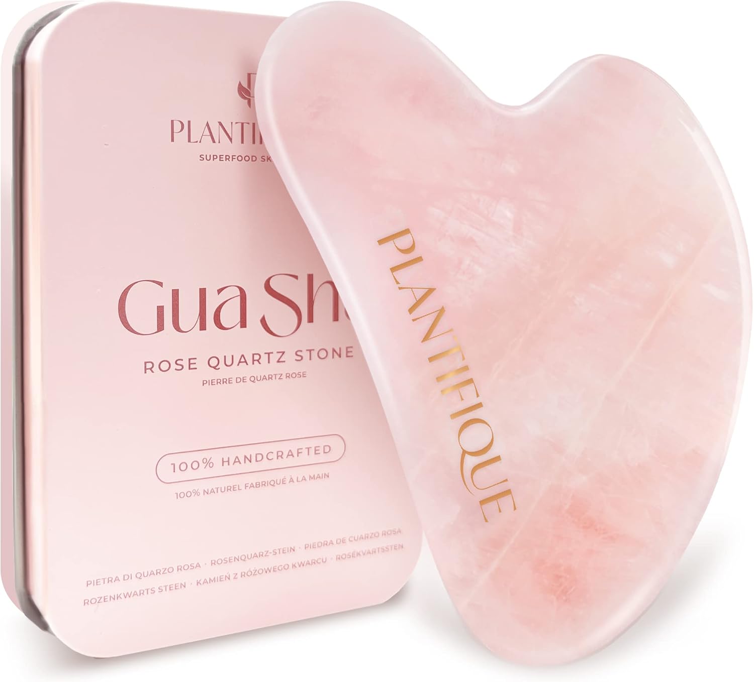 PLANTIFIQUE Gua Sha Rose Quartz Tool for Face Anti Aging Massage Tool - GuaSha Tool - Facial Skin Care Products - Massager for Your Skincare Routine 1 PLANTIFIQUE Gua Sha Rose Quartz Tool for Face Anti Aging Massage Tool - GuaSha Tool - Facial Skin Care Products - Massager for Your Skincare Routine