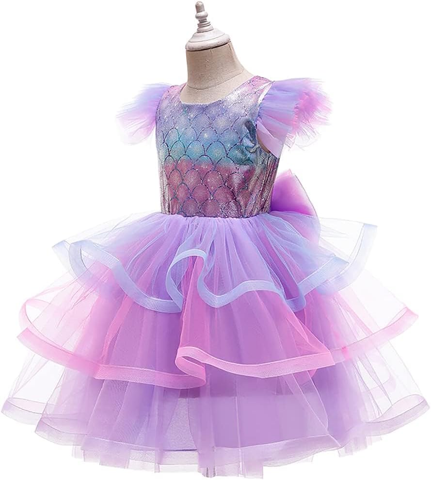 Excefore Mermaid Costume for Girls, Princess Dress Girls Party Cosplay Girl Clothing Birthday Princess Dress Kids Costume With Princess Jewelry Crown Set, 120cm 5 Excefore Mermaid Costume for Girls, Princess Dress Girls Party Cosplay Girl Clothing Birthday Princess Dress Kids Costume With Princess Jewelry Crown Set, 120cm - الصورة 5