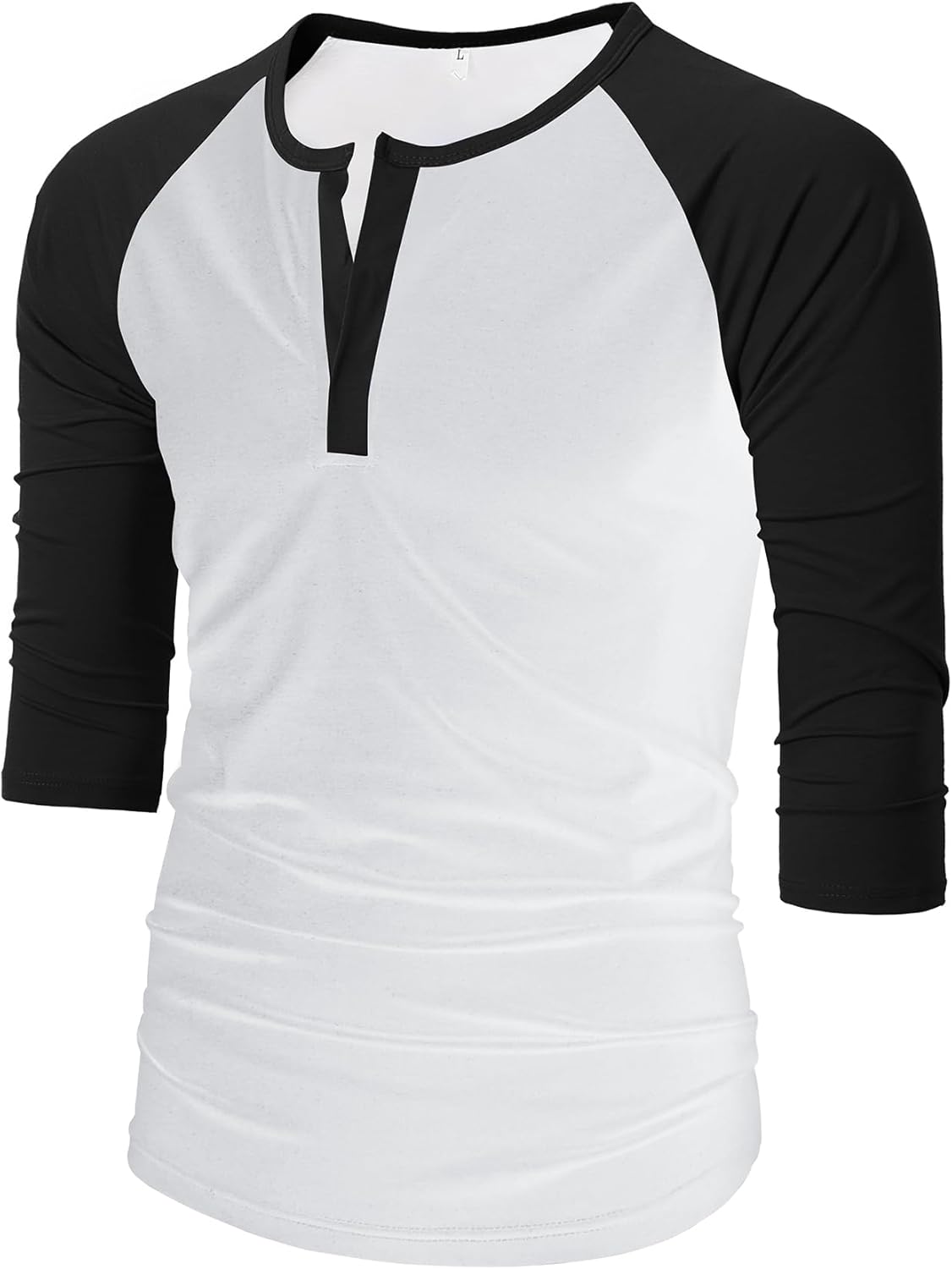 Men's V-Neck Casual 3/4 Sleeve Baseball Tshirt Raglan Jersey Shirt 2 Men's V-Neck Casual 3/4 Sleeve Baseball Tshirt Raglan Jersey Shirt - الصورة 2