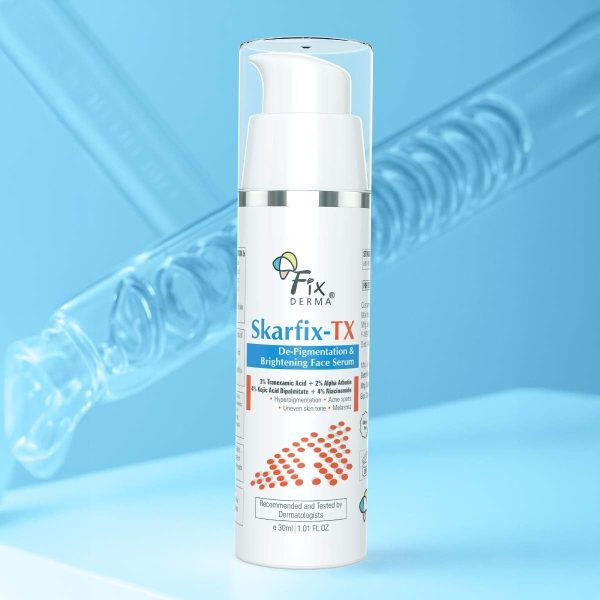 ⁦Fixderma Skarfix-TX Face Serum with 4% Kojic Acid, 4% Niacinamide Serum, 3% Tranexamic Acid & 2% Alpha Arbutin | Treats Hyper Pigmentation & Melasma | Reduce Acne Spots | brightening the Skin - 30Ml⁩ - الصورة ⁦2⁩