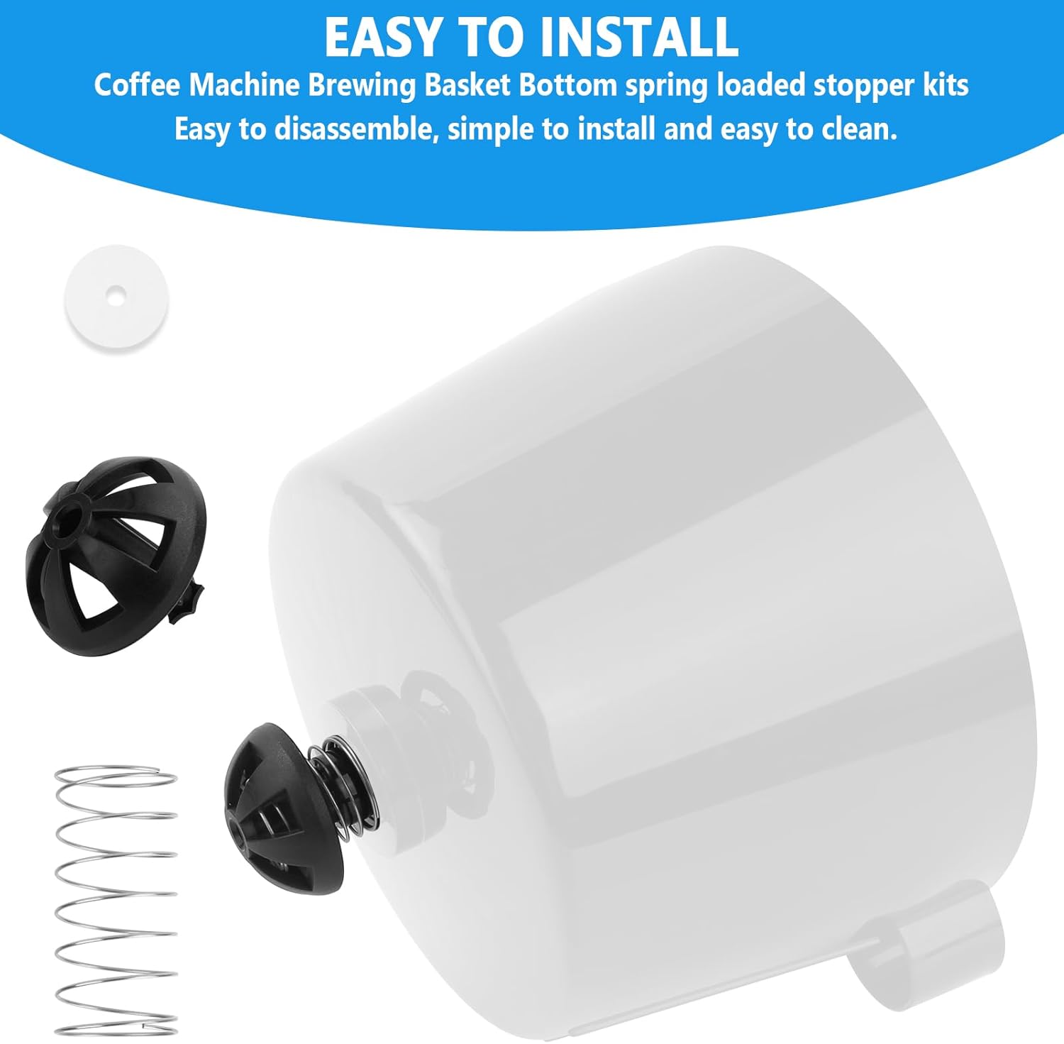 Coffee Machine Brewing Basket Bottom spring loaded stopper kits Fits for Black+Decker CM1160B coffee makers Brew Basket, fits majority 4-12 Cup Drip Coffee Makers 2 pack 3 Coffee Machine Brewing Basket Bottom spring loaded stopper kits Fits for Black+Decker CM1160B coffee makers Brew Basket, fits majority 4-12 Cup Drip Coffee Makers 2 pack - الصورة 3