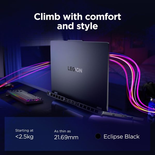 ⁦Lenovo Legion Pro 5 16IAX10 AI Gaming Laptop, 16" WQXGA OLED 165Hz, Intel Core Ultra 9 275HX, 32GB RAM, 1TB SSD, NVIDIA RTX 5070 8GB, RGB EN-ARB, Win11, Black [83F3001YAX] + 2Y Premium Care⁩ - الصورة ⁦10⁩