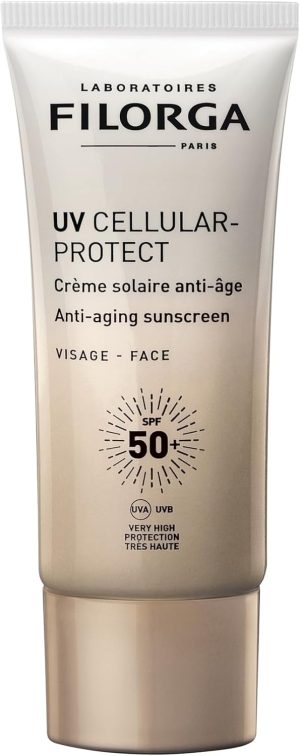 Filorga UV Cellular-Protect Face SPF 50+ 40ml – Anti-Aging Facial Sunscreen – Broad Spectrum UVA/UVB Protection with Peptides, Hyaluronic Acid & Niacinamide – Daily Moisturizing Sunblock