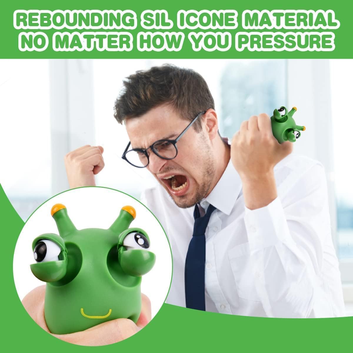 Montchi Green Bug Squeeze Toys, Funny Grass Eyes Popping Out Toys, Kids Sensory Fidget Toys, Eyeball Bouncing Toys, Fidget Slug Pop-it Toys for Toddlers Kids Adults Autism and ADHD 8 Montchi Green Bug Squeeze Toys, Funny Grass Eyes Popping Out Toys, Kids Sensory Fidget Toys, Eyeball Bouncing Toys, Fidget Slug Pop-it Toys for Toddlers Kids Adults Autism and ADHD - الصورة 8