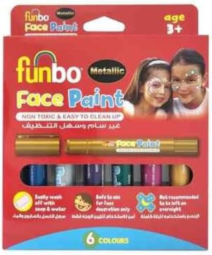 Funbo Face Paint Metallic Color Sticks 6-Pack 6 g, Multicolor