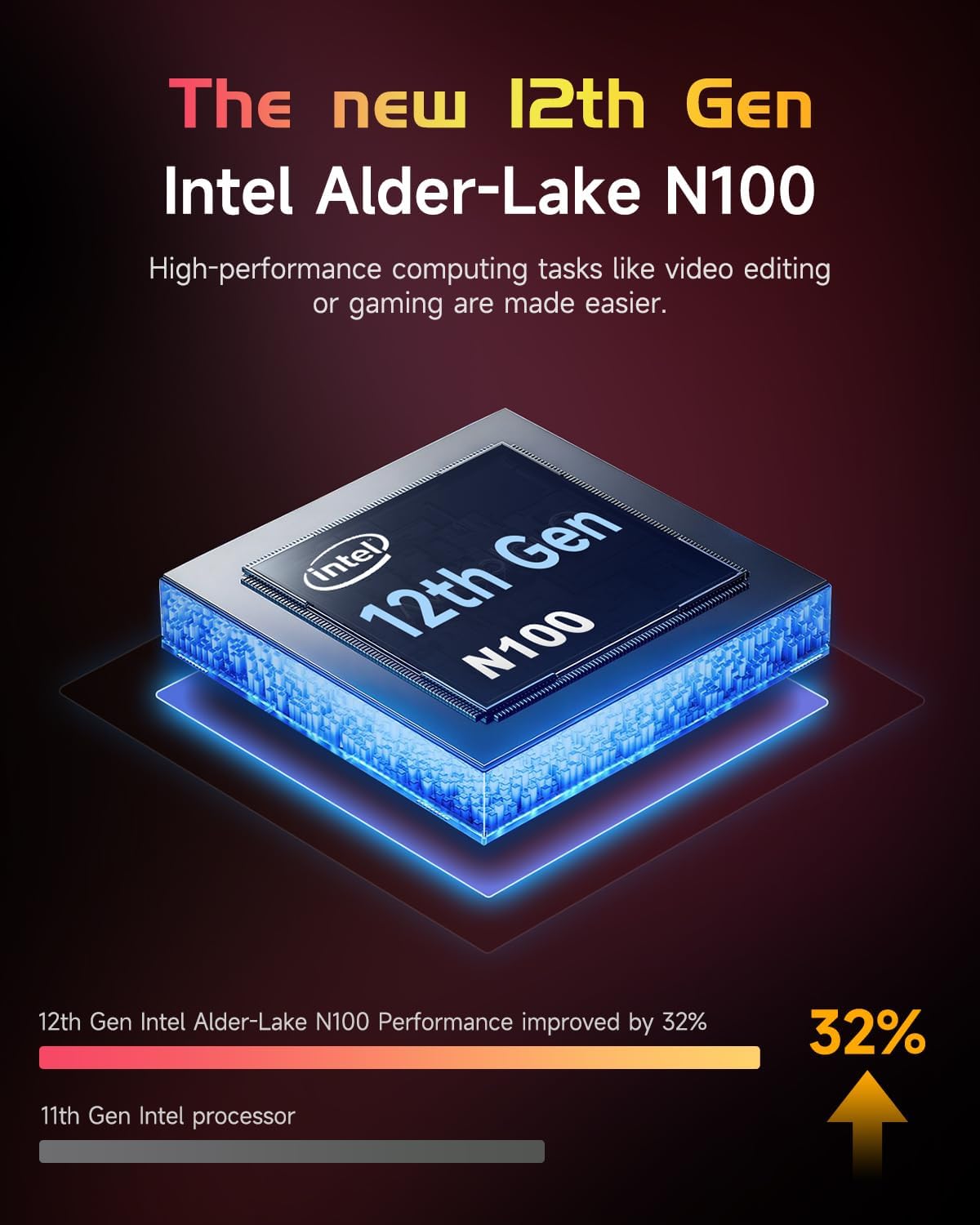 NIMO 15.6" IPS FHD-Student-Laptop, Intel Pentium Quad Core N100 16GB RAM 512GB SSD (Beat i3-1115G4, Up to 3.4GHz) Computer with Backlit Keyboard Fingerprint GaN Type C WiFi 6 BT5.2 Win 11 4 NIMO 15.6" IPS FHD-Student-Laptop, Intel Pentium Quad Core N100 16GB RAM 512GB SSD (Beat i3-1115G4, Up to 3.4GHz) Computer with Backlit Keyboard Fingerprint GaN Type C WiFi 6 BT5.2 Win 11 - الصورة 4