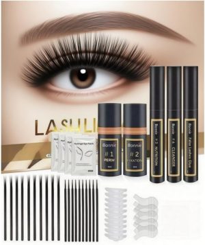 JIEMOREWOO Lash Lift Kit Complete Set - Professional Lash Perm Solution, Glue, Cleanser & Tools for DIY Home Use, 8-10 Weeks Lasting Results