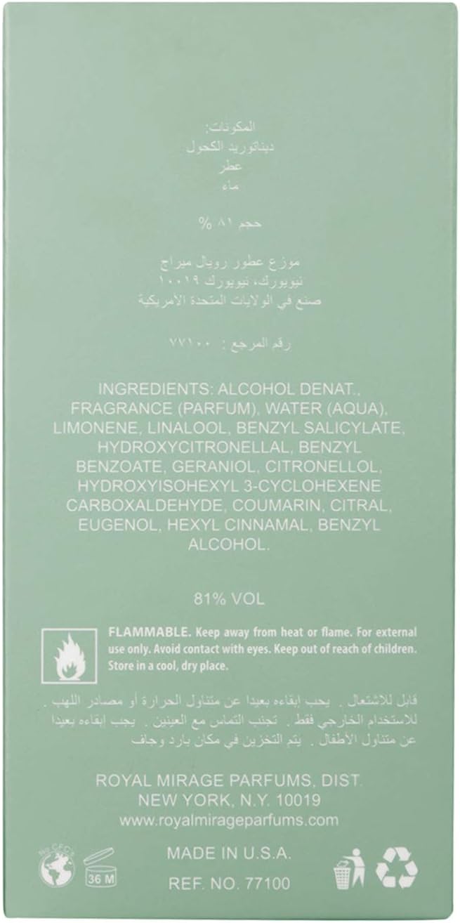 Royal Mirage Club 77 Eau de Toilette Spray 100 ml 3 Royal Mirage Club 77 Eau de Toilette Spray 100 ml - الصورة 3
