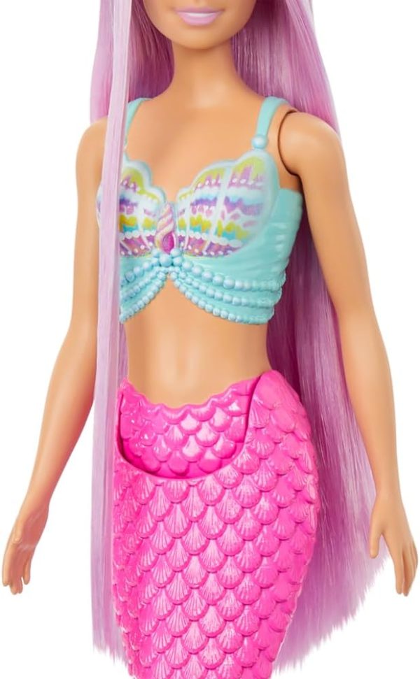 ⁦Barbie Mermaid Doll with 7-Inch-Long Pink Fantasy Hair and Colorful Accessories for Styling Play like Headband and Barrettes⁩ - الصورة ⁦2⁩