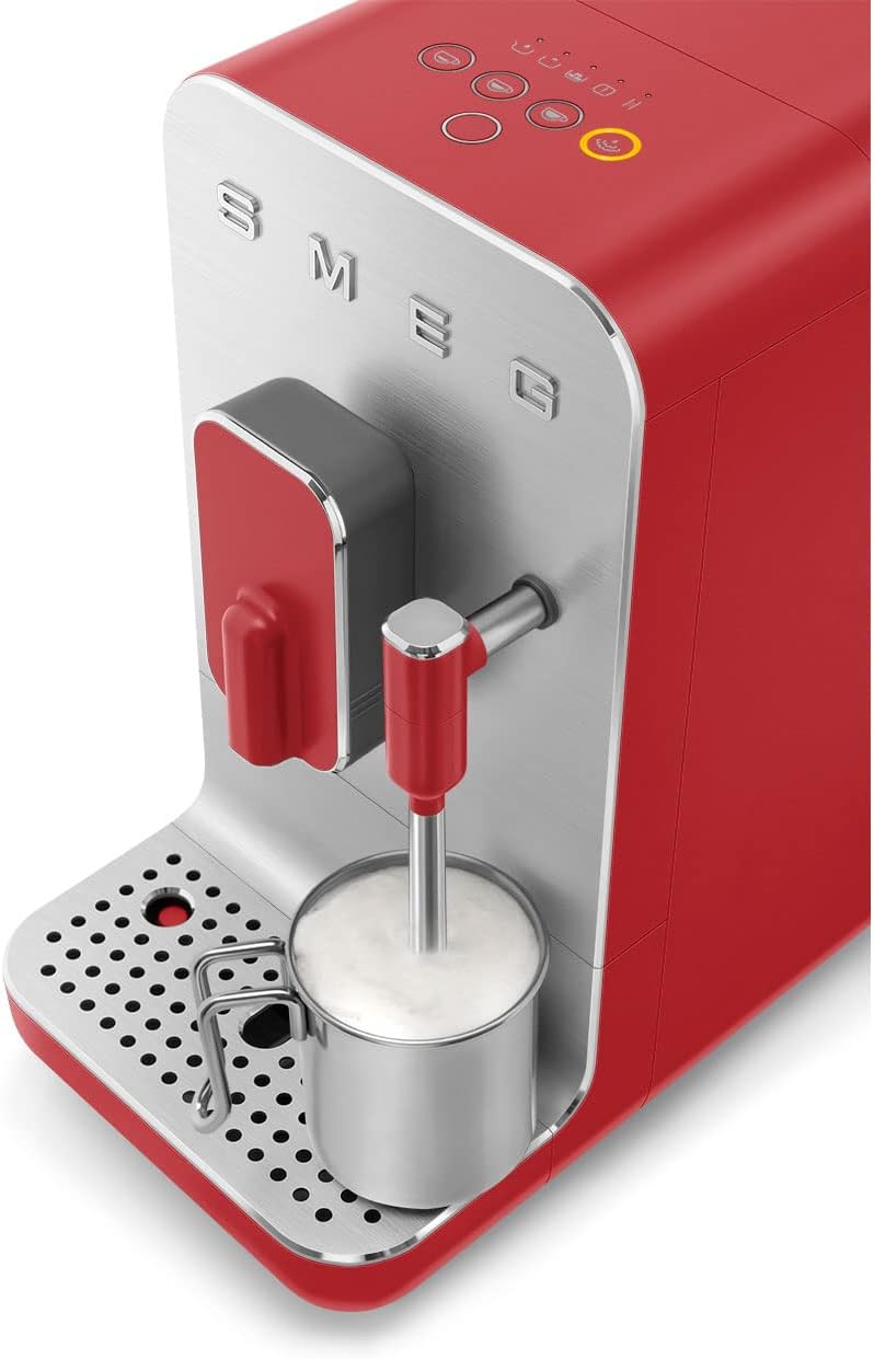 SMEG Fully Automatic Coffee Machine with Integrated Grinder and Steam Wand BCC02RDMUS, Red, Large 7 SMEG Fully Automatic Coffee Machine with Integrated Grinder and Steam Wand BCC02RDMUS, Red, Large - الصورة 7
