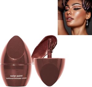 Liquid Bronzer Stick Liquid Cream Highlighter Liquid Face Contour Illuminator Makeup Waterproof Long Lasting Matte Bronze Beauty Wand, Face Palette Contouring Stick(Red Brown)