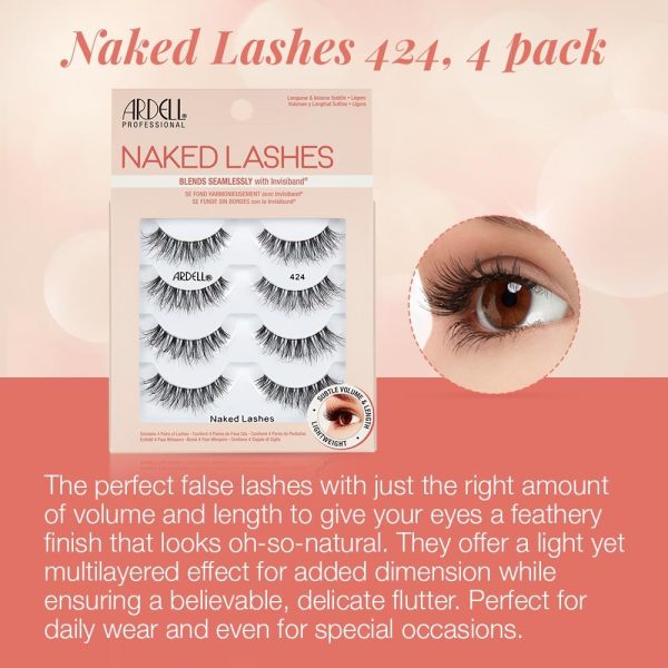 ⁦Ardell Strip Lashes Naked Lashes #424, 4 Pairs x 2-Pack⁩ - الصورة ⁦3⁩