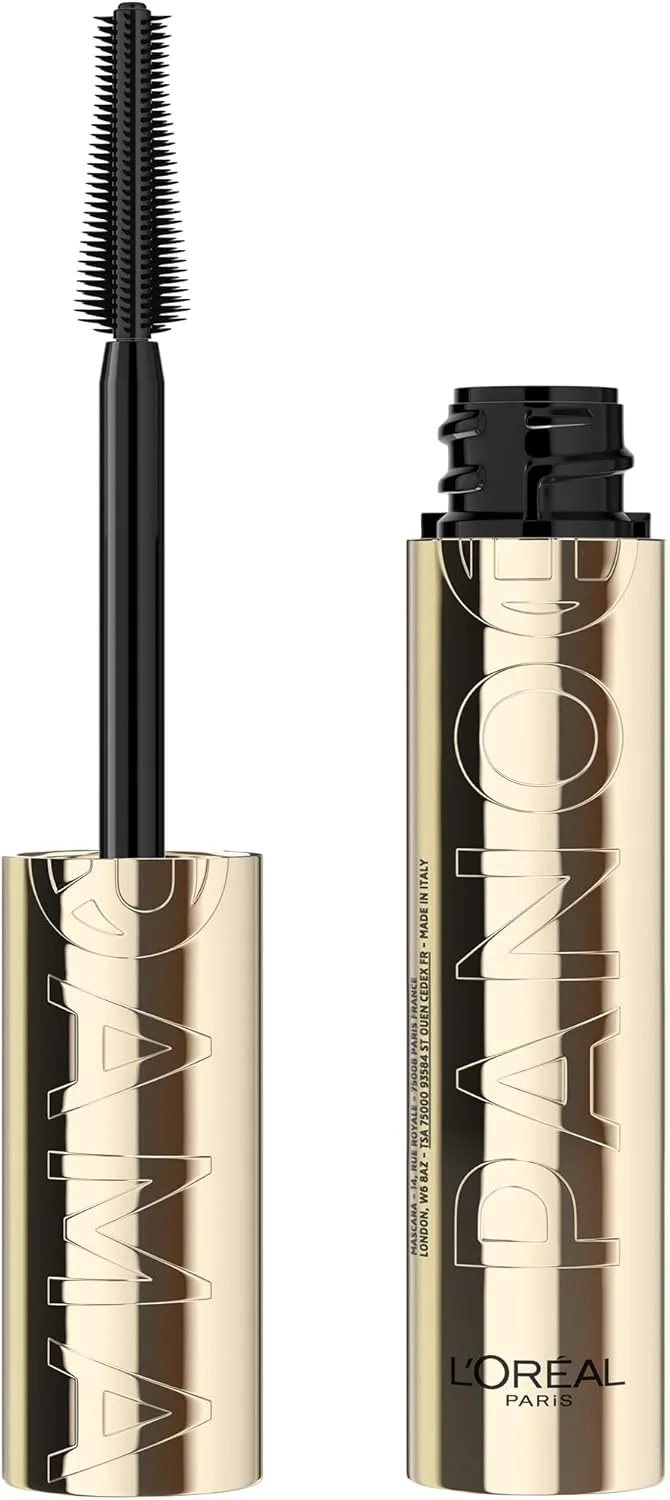 L’Oréal Paris Voluminous Panorama Mascara, Volumizing and Lengthening Mascara, Washable Longwear and Smudge Resistant Make Up, Blackest Black, 0.33 Fl Oz