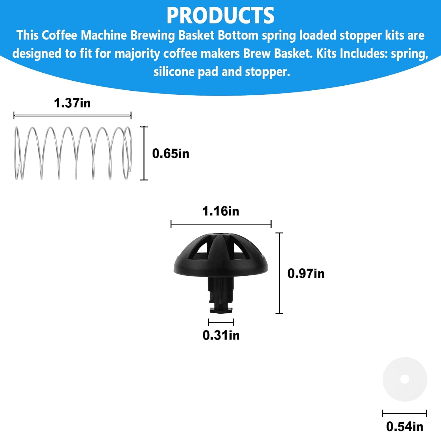 Coffee Machine Brewing Basket Bottom spring loaded stopper kits Fits for Black+Decker CM1160B coffee makers Brew Basket, fits majority 4-12 Cup Drip Coffee Makers 2 pack 2 Coffee Machine Brewing Basket Bottom spring loaded stopper kits Fits for Black+Decker CM1160B coffee makers Brew Basket, fits majority 4-12 Cup Drip Coffee Makers 2 pack - الصورة 2