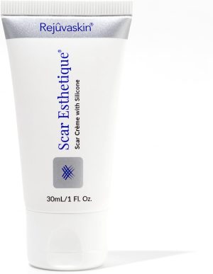 Rejuvaskin Scar Esthetique Scar Cream with Silicone, Reduces the Appearance of Surgical Scars, Burns, Stretch Marks, Keloids & Acne Scars, 30ml