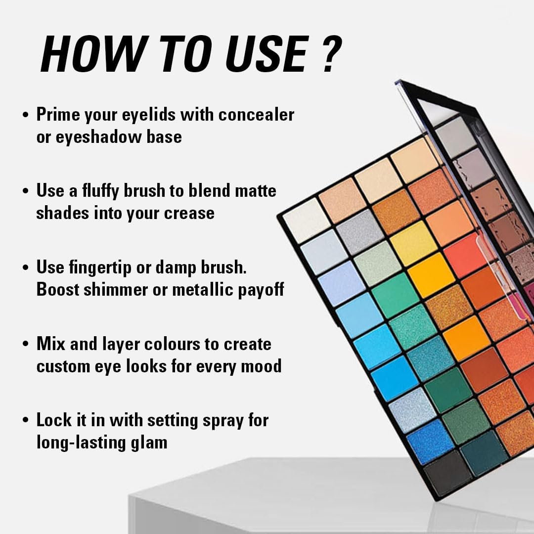 Makeup Revolution Maxi Reloaded, Eyeshadow Palette, 45 Shades, Highly Pigmented, Colorful Matte & Shimmer Shades, Big Shot, 60.8g 5 Makeup Revolution Maxi Reloaded, Eyeshadow Palette, 45 Shades, Highly Pigmented, Colorful Matte & Shimmer Shades, Big Shot, 60.8g - الصورة 5