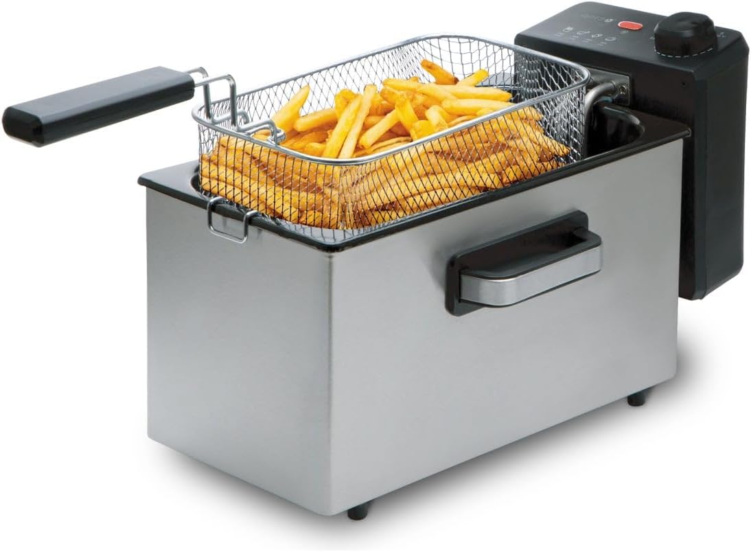 DOTS Deep Fryer 1830-2180W Stainless Steel 3L with Frying Basket and Non-Stick Inner Pan for Easy Cleaning 1 DOTS Deep Fryer 1830-2180W Stainless Steel 3L with Frying Basket and Non-Stick Inner Pan for Easy Cleaning