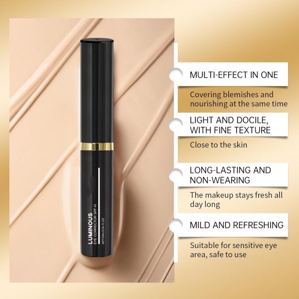 ⁦Eye Cream with SPF 41, Peach Color Corrector for Dark Circles, Luminous Tinted Under Eye Treatment, 1pc, Natural⁩ - الصورة ⁦4⁩