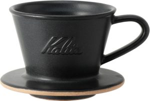 Carita Kalita Coffee Dripper Mino Ware High Heat Retention Pottery for 1 to 2 People, DACHI & KalitaMI 155, Sand Black #01107, Wave Series, Made in Japan, Drip Equipment, For 1 Person