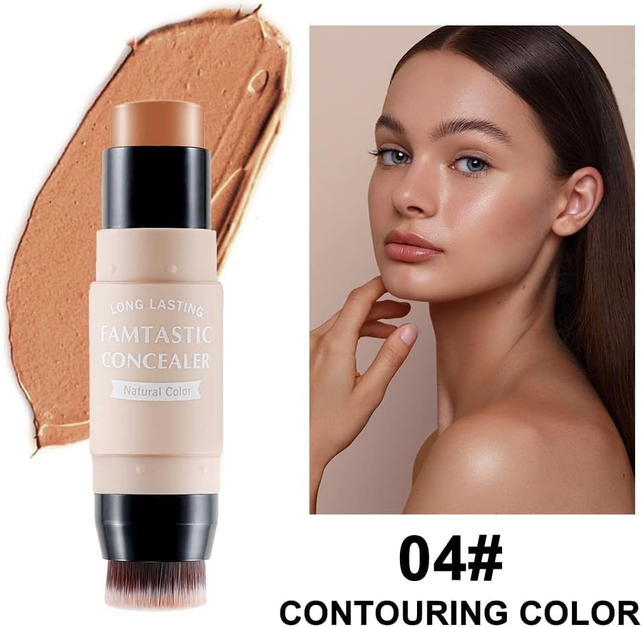 MAKINGTEC 2 PCS Contour Highlighter Stick with Brush -Bronzer Pen, Face Brightens Shades Pencil, Highlighting Shade, Highlight Shaping Stick, Waterproof, Longwear Makeup(01 and 04) 6 MAKINGTEC 2 PCS Contour Highlighter Stick with Brush -Bronzer Pen, Face Brightens Shades Pencil, Highlighting Shade, Highlight Shaping Stick, Waterproof, Longwear Makeup(01 and 04) - الصورة 6