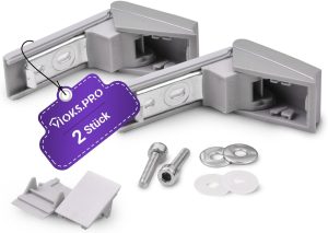 Vioks.pro 2x Fridge Hinges Replacement for Liеbherr Fridge Accessories 9590178 - Liеbherr Fridge Replacement Parts Door Handle - Hinge Repair Kit for Liеbherr Fridge Handle