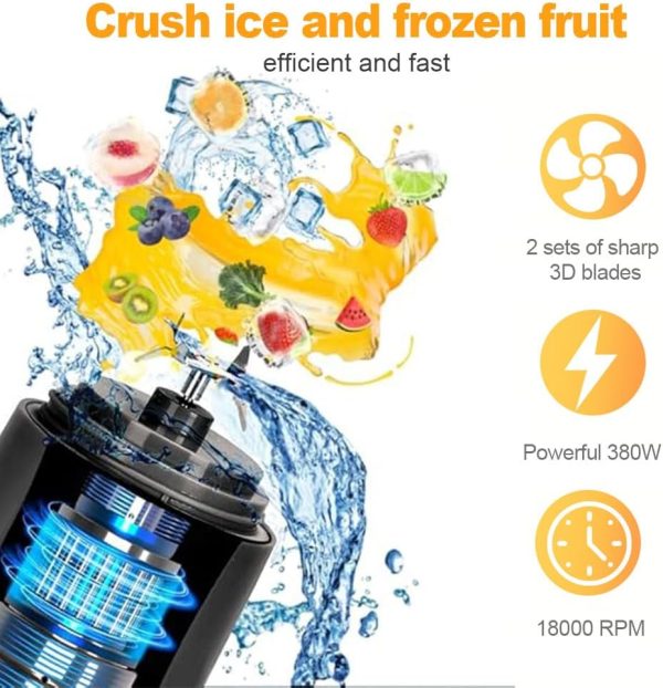 ⁦4 Cup Multi-Function High Speed Blender, 15-Piece 4-in-1 Portable Blender and Grinder Combo for Kitchen, Personal Blender,Smoothies Maker with 4 BPA-Free Cup,Baby food maker, kitchen mixer⁩ - الصورة ⁦5⁩